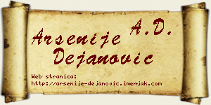 Arsenije Dejanović vizit kartica